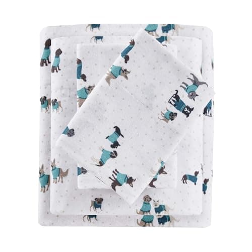 Intelligent Design Cozy Soft 1...dding, Twin, Teal Dogs 3 Piece