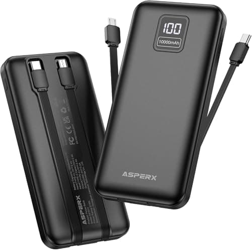 (prime) 2-Pack AsperX 10000mAh USB-C Charger w/ Integrated Cables $18 + Free S/H
