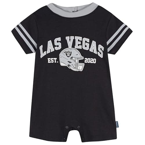 Gerber Baby NFL Team Short Sleeve Romper, Raiders, 18 Months