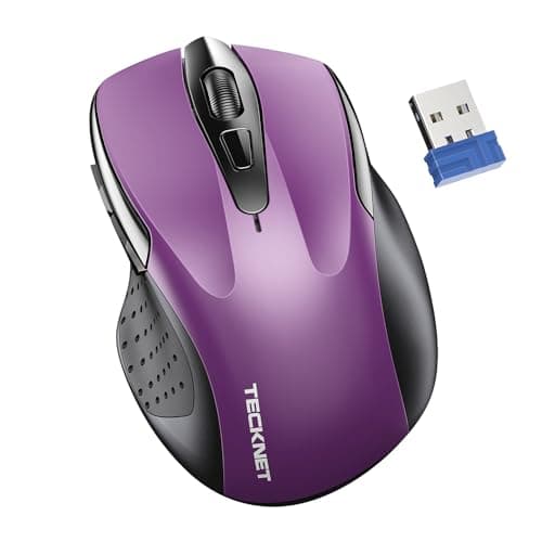 Tecknet 4000 DPI Ergonomic Wireless Silent Optical Mouse w/ 6 Buttons (Purple) $4.99 + Free Shipping w/ Prime or on $35+
