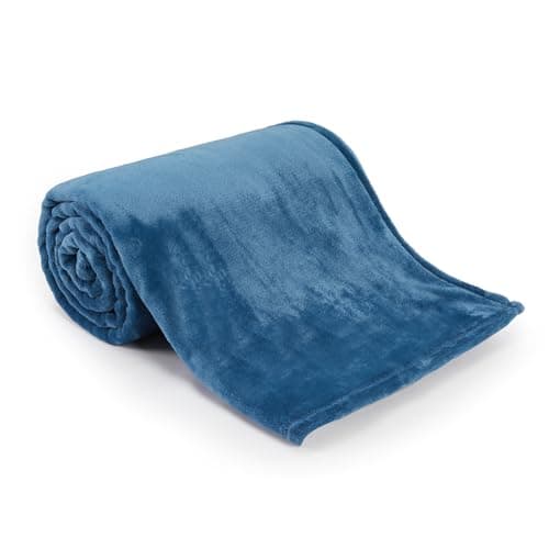 TILLYOU Toddler Fleece Blanket 60x80 Inches Soft and Warm Baby Blankets for Boys and Girls Blanket for Kids Baby, Dark Blue