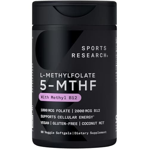 90-Ct Sports Research Methyl Folate 1000mcg + Methyl B12 2000mcg Vegan Softgels $9.30 w/ S&S