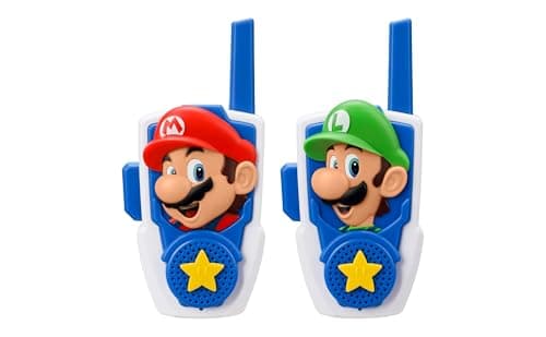 Super Mario Walkie Talkies for Kids, Static Free and Extended Range Indoor and Outdoor Toys for Fans of Mario Toys