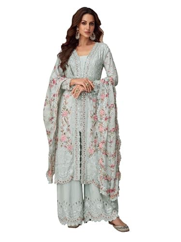 Shriva Fashion Indian Palistani ready to wear salwar kameez for festivals weddings and party for women (2873) (Sky, 42)