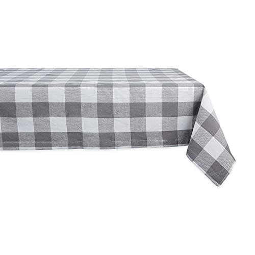 DII Buffalo Check Collection, ...blecloth, 60x120, Gray & White