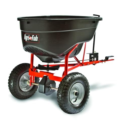 $169.99* | 130-Lb Agri-Fab Pull Behind Broadcast Spreader w/ Universal Hitch & 12-Ft Spread Width at Amazon