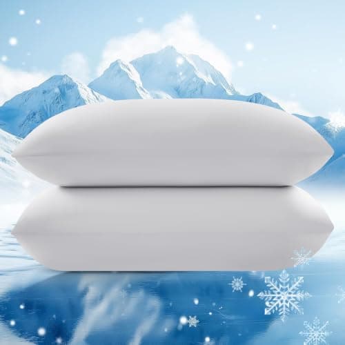 Ice Fabric Cooling Pillowcases 2 Pack, Q-Max>0.5 Coolmax Pillow Cases with Envelope Closure, Silky Soft and Breathable Pillow Covers for Hot Sleepers, Fits King Size Pillows (20x36 Inches), Grey