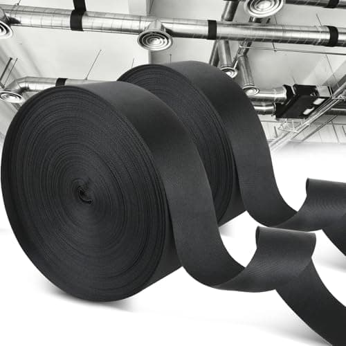 Convivium 100Ft HVAC Duct Strap 2pcs, Tight-Weave Nylon Duct Support Webbing, Heavy Duty Duct Hanging Strap for Flex Duct & Ductwork, Resists Stretching/Tearing/Abrasion (100Ft,2pcs)