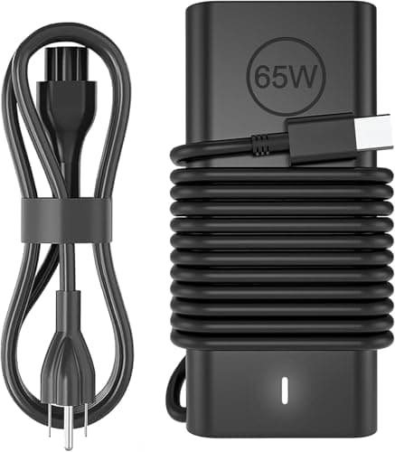 65W USB C Laptop Charger Compatible with Latitude 5000 5540 5530 5520 5550 5420 5430 5440 5450 5350 7450 7440 7430 7420 7340 3450 3340 9365 9440 2in1 XPS 13 Type C AC Adapter Power Cord