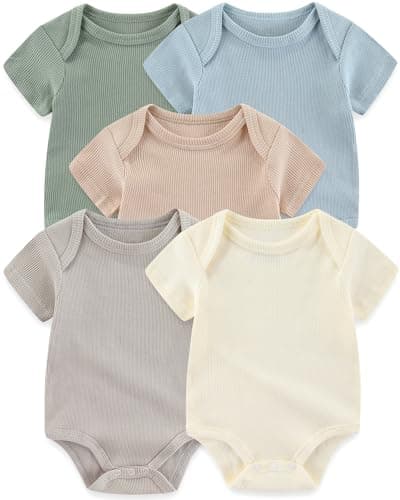 ZAVBABY Baby Boy Bodysuits Summer Newborn Girl Clothes Outfit Set 0-3 Month