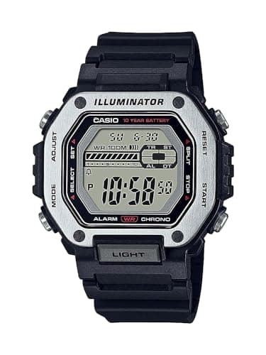 $32.97 | Casio LED Illuminator Dual-Time 1/100-Second Stopwatch w/ 5 Multi-Function Alarms MWD-110H-1AV at Amazon