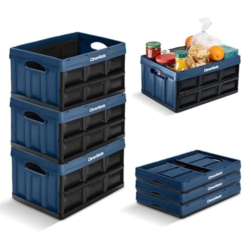 CleverMade Collapsible Storage...3 Pack, Durable Plastic, Ocean