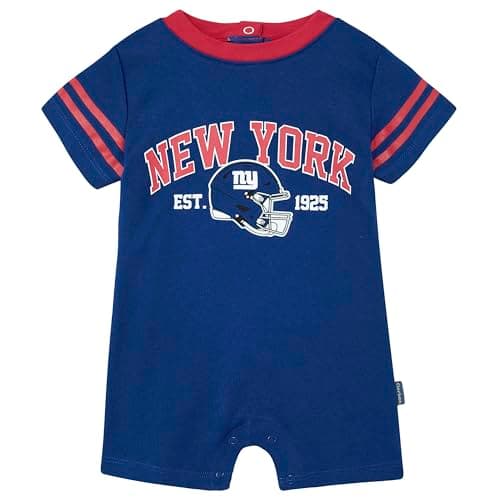 Gerber Baby NFL Team Short Sleeve Romper, Giants, 0-3 Months