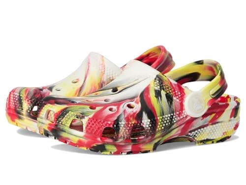 Crocs Unisex Classic Marbled Tie-Dye Clogs (Toddler) Varsity Red/Multi 8 Toddler Medium
