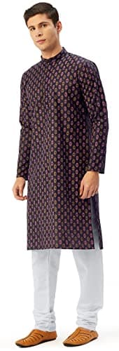 Maple Clothing Kurta Pajama Ethnic Wear Indian Casual Wear for Men (Navy Blue, 3XL)