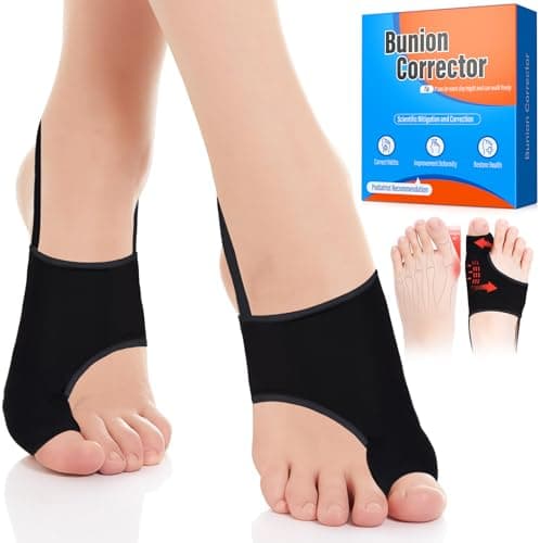 2PCS Bunion Corrector for Women & Men - Toe Alignment Corrector with Splint & Pads for Hallux Valgus Pain Relief, Toe Separator for Day/Night Support, New Anti Slip Gel Strap for Big Toe Straightener