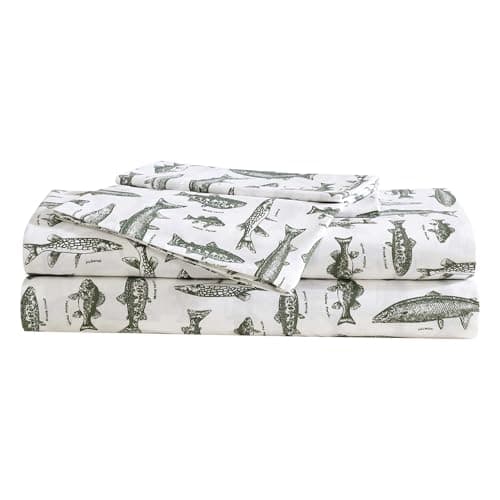Eddie Bauer - Sheet Set, Cotto...entials (Wes Fish Green, King)
