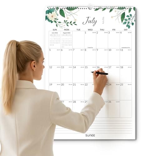 SUNEE 2026-2027 Wall Calendar Large 22.75"x15.5", 21 Month July Calendar (Ends March 2028), Vertical Extra Large, Greenery