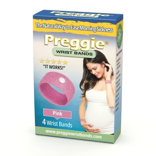 Preggie Anti-Nausea Wristbands...2 Pairs, Set of 4 Bands - Pink