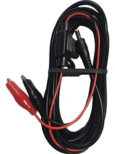 Barehill Rodent Resistant Armored Cable with Alligator Clips, 12V DC 20 AWG Metal Spring Wrapped Cable, Compatible with Tactacam Reveal X, XB, SK Spartan & WiseEye Trail Camera, 2A Built-in Fuse