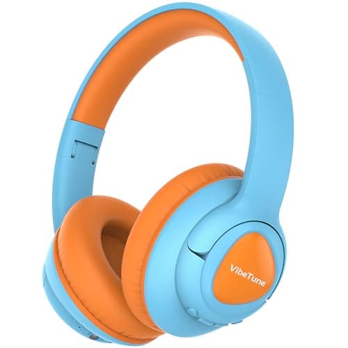 VibeTune Kids Bluetooth Headphones, 60H Playtime, Volume Limited 85/94dB, Bluetooth 5.4, Type-C Fast Charging, Foldable Wireless Headphones for Kids, Toddler Headsets with HD Mic-Blue