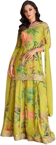Shreeva Fashion Ready to Wear Indian/Pakistani Party wear Floral Print Designer Kurta with Palazzo Suit for Womens