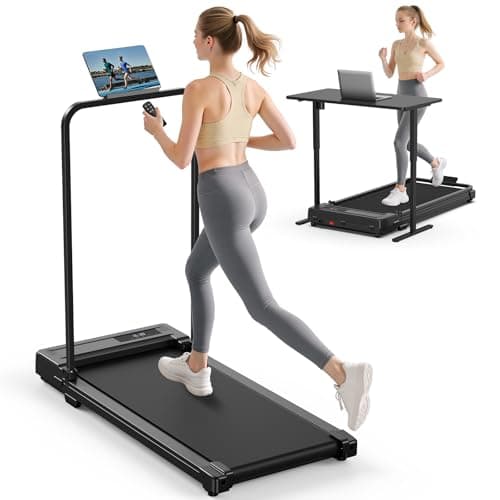 Folding Walking Pad Treadmill with Handle for $90 + free shipping