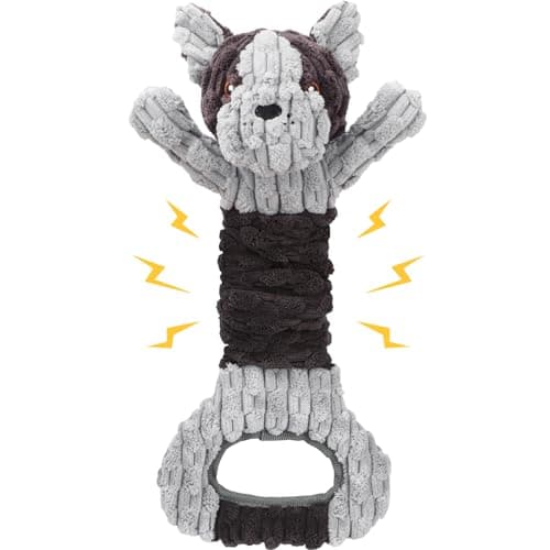 Letsmeet Plush Dog Squeak Toys with Crinkle Paper - Pull Interactive Tug of War Dog Toy, Great for Dental Health, Strengthening Bonds and Anxiety Relief for Puppies, Small, Medium, Large Dogs