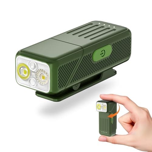 Eyshwu EDC Flashlight Rechargeable Clip-On Light with 90° Rotatable Head, 200-Lumen Mini Flashlight Hands-Free Pocket Light, with 10 Lighting Effects, Magnetic for Camping, Emergency, Running