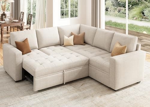 HONBAY Modular Sectional Sleep... Couches for Living Room,Beige