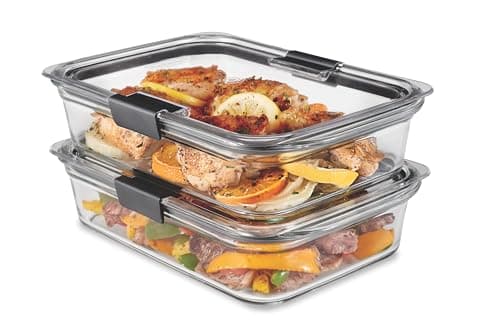2-Pk 8-Cup Rubbermaid Brilliance Glass Food Storage Containers $20.80