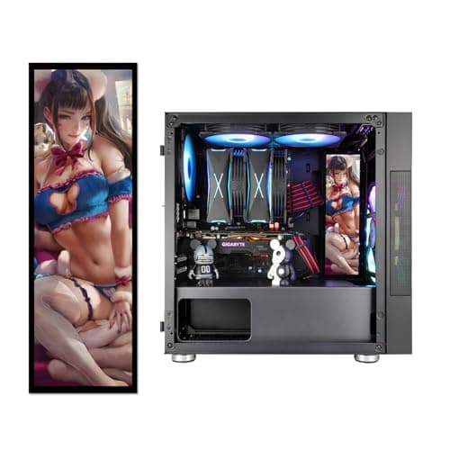 Vetroo Display Board w/LED Lights for Computer PC Case Decor Full HD 2K Multi-Mode Function 9.8" x 3.1" (Vertical, A6)