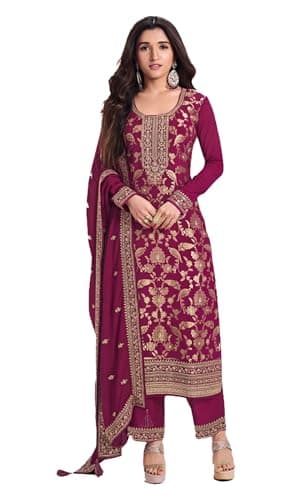 Shriva Fashion indian salwar kameez ready to wear Eid festival embroidered wedding plus size salwar suit for women (2805) (Maroon, 38)