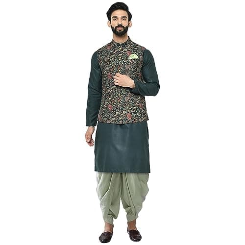 KISAH Men Regular Kurta Jacket Set KA-0372-5189-D123-40 Multicolour