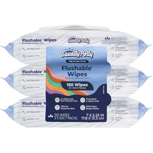 Squatty Potty Flushable Wipes ... - Septic Safe Adult Wet Wipes