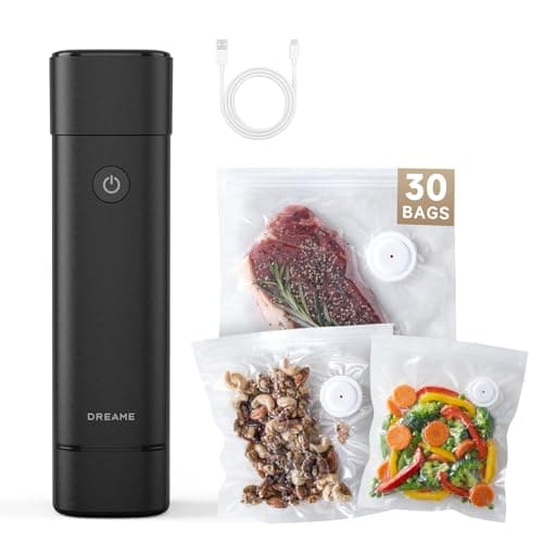 DREAME VH20 Handheld Vacuum Sealer Machine for Food with 30 Reusable Vacuum Bags, Compact Food Vacuum Sealer $29.99