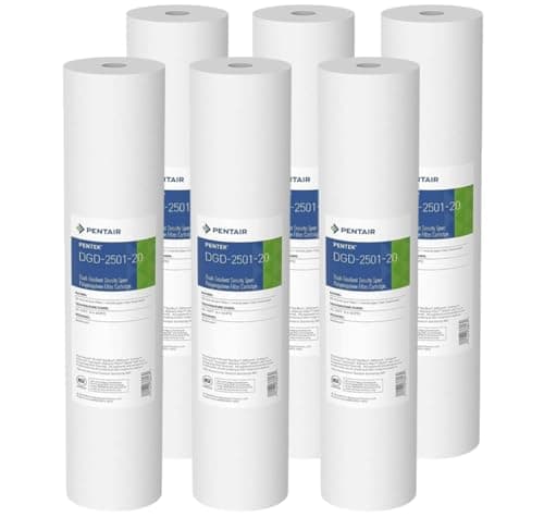 Pentair Pentek DGD-2501-20 Big...5", 1 Micron, Pack of 6, White
