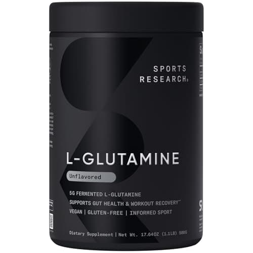 Sports Research L-Glutamine - Workout Recovery, Immune Health & Gut Health Support - 5 G Per Serving - 17.64 Oz