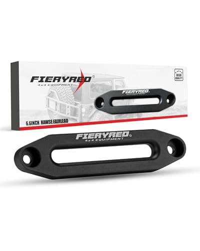 FIERYRED Winch Hawse Fairlead 6.6 Inch Aluminum Fairlead for Synthetic Rope, Suitable for 5500-6500 LBS Winch
