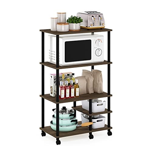 Furinno Turn-N-Tube Kitchen Sh...lf Cart, Columbia Walnut/Black