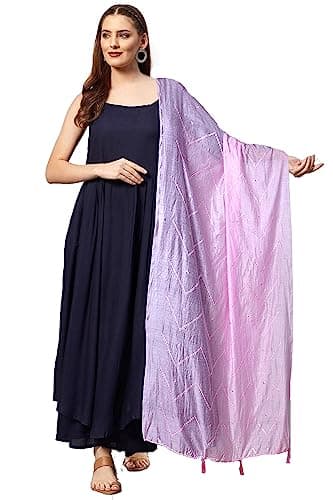 Chandrakala Cotton Dupatta for Women, Shawl Scarf Wrap Chunni,Baby Pink (D254BAB)