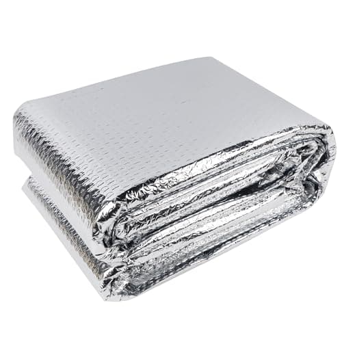 winemana Window Insulation Roll, 24IN x 15FT Reflective Heat Shield Bubble Film, Double-Sided Aluminum Foil Insulation, Weatherproof Garage Door Cover for Windows, RV, Basement, Winter & Summer