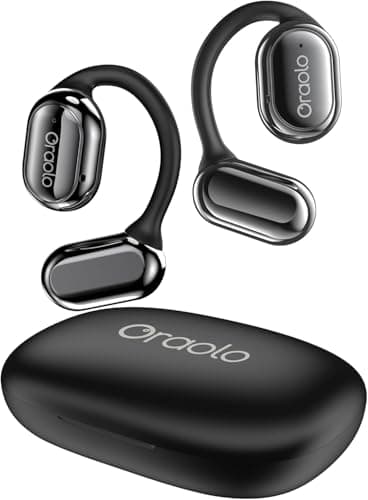 BUGANI OE03 Open Ear Headphones, Bluetooth 5.3 Wireless Headphones, Open Ear Earbuds with Immersive Stereo Sound, Clear Talk, 30H Playtime, Waterproof Sport Earbuds for Running, Black
