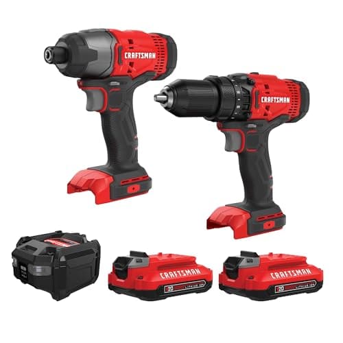 CRAFTSMAN V20 20V MAX Cordless Drill Driver & Impact Driver Combo Kit w/ 2 Batteries, Charger & Bag $99.00 + Free Shipping