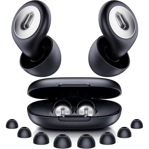 2026 Pro Ear Plugs for Sleeping, 46dB ASTM Certified Noise Cancelling Ear Plugs for Side Sleepers, 360° Pressure-Balanced, Snore & Noise Blocking with 6 Ear Tips, All-Day Comfortable Fit, Black