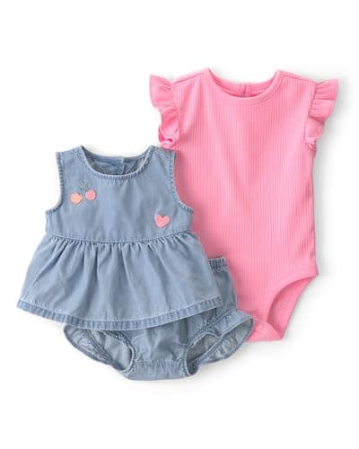 Carter's Girl 3-Piece diaper cover set, Pink/Blue, 6M