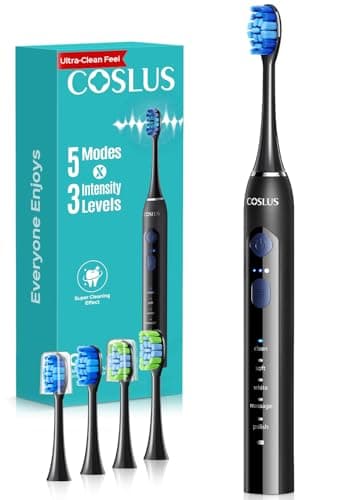 Coslus C30 5-Mode Sonic Electric Toothbrush with 5x Brush Heads $5.99