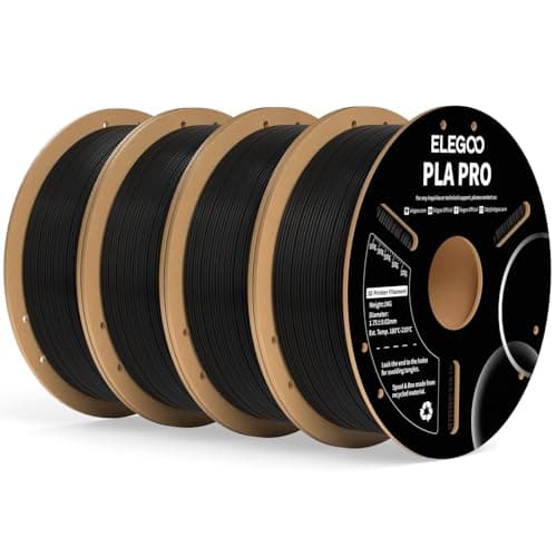 4-Pk 1-kg ELEGOO PLA PRO 1.75mm Filament (Black) $40 & More + Free S&H