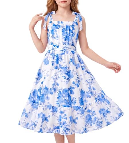 Grace Karin Girls Floral Chiffon A-Line Sundress (7-16 years old, Various Colors) $11.75  + Free Shipping w/ Prime or on $35+