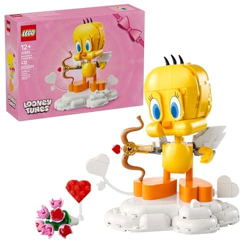 LEGO Looney Tunes Sweetheart Tweety Bird Building Toy for Adults & Kids - Tweety Figure W/Display Pedestal & Accessories for Girls & Boys, Ages 12+ - Gift for Looney Tunes Fans - 40824